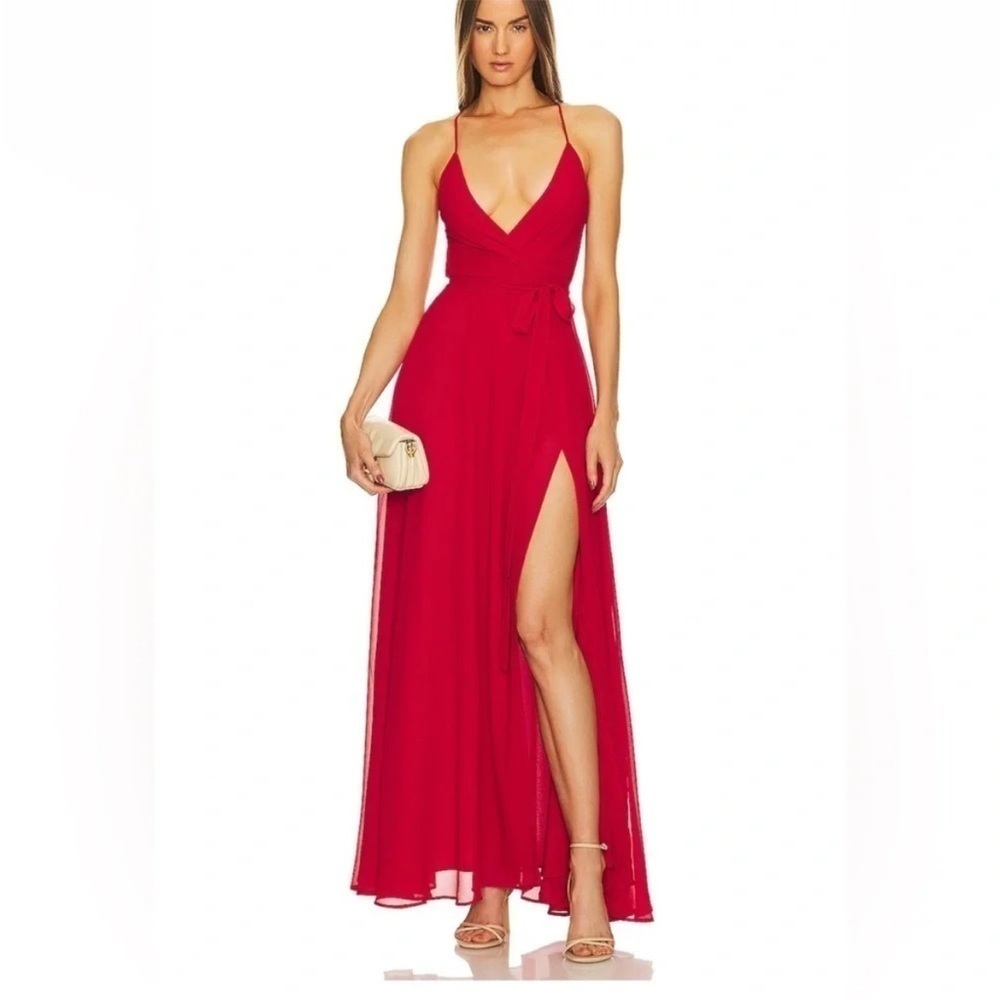 Michael Costello X Revolve Hoku Gown in bright red